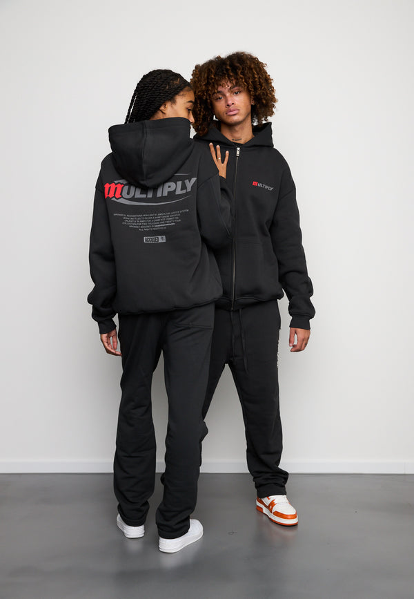Multiply Spparel Oversize Zip Hoodie ACCUSED Black Soda Washed Angebote