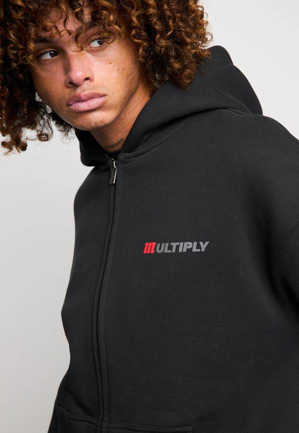 Multiply Spparel Oversize Zip Hoodie ACCUSED Black Soda Washed Angebote