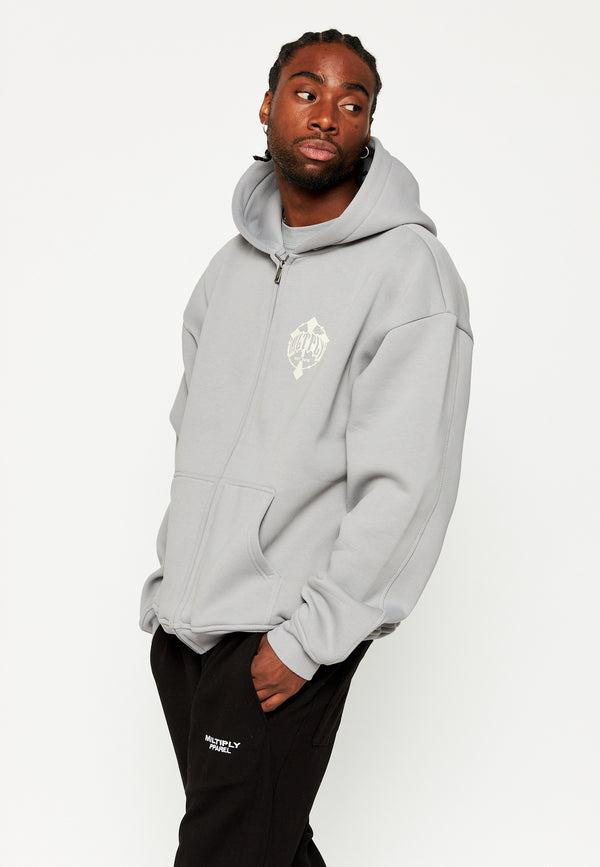 Multiply Spparel Oversize Zip Hoodie FADING FAITH Ultimate Grey im Angebot