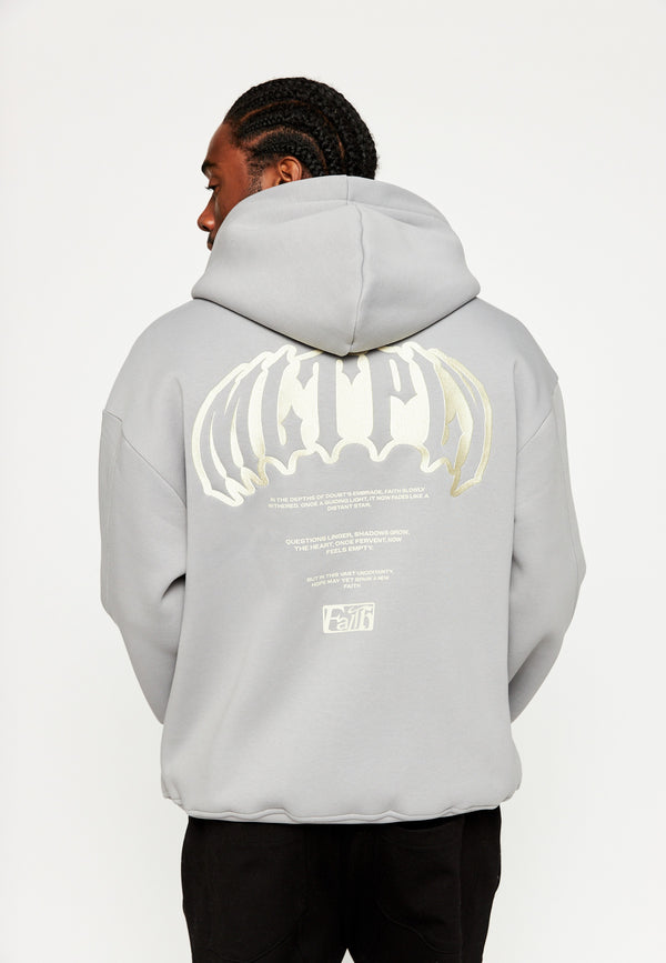Multiply Spparel Oversize Zip Hoodie FADING FAITH Ultimate Grey im Angebot