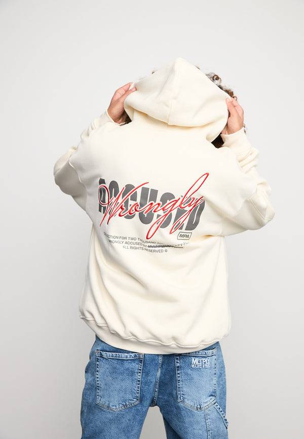 Multiply Spparel Oversize Zip Hoodie CHEATER Egret Schlussverkauf