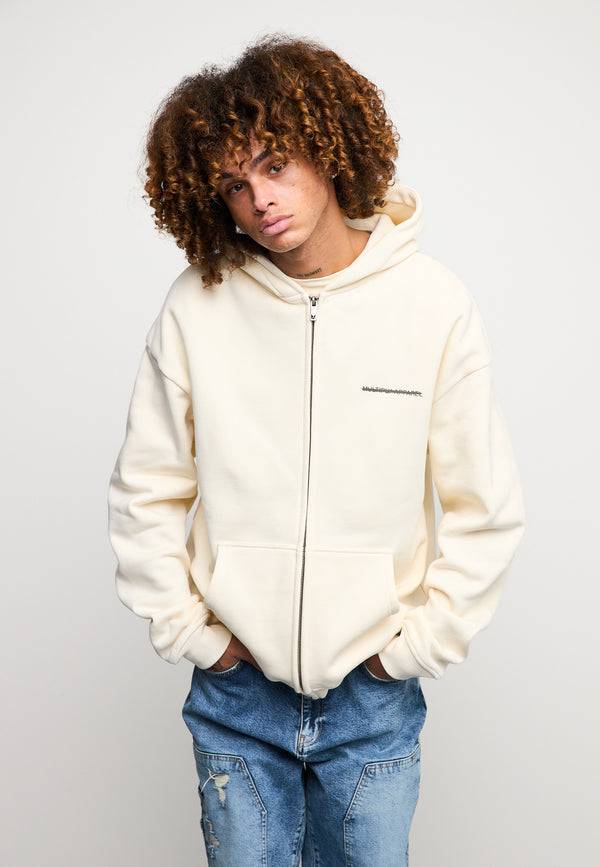 Multiply Spparel Oversize Zip Hoodie CHEATER Egret Schlussverkauf