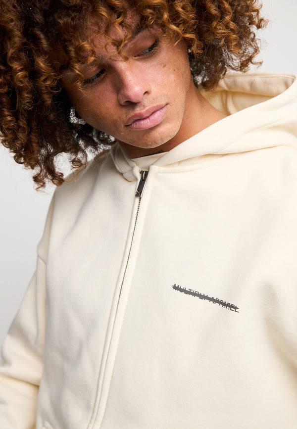 Multiply Spparel Oversize Zip Hoodie CHEATER Egret Schlussverkauf
