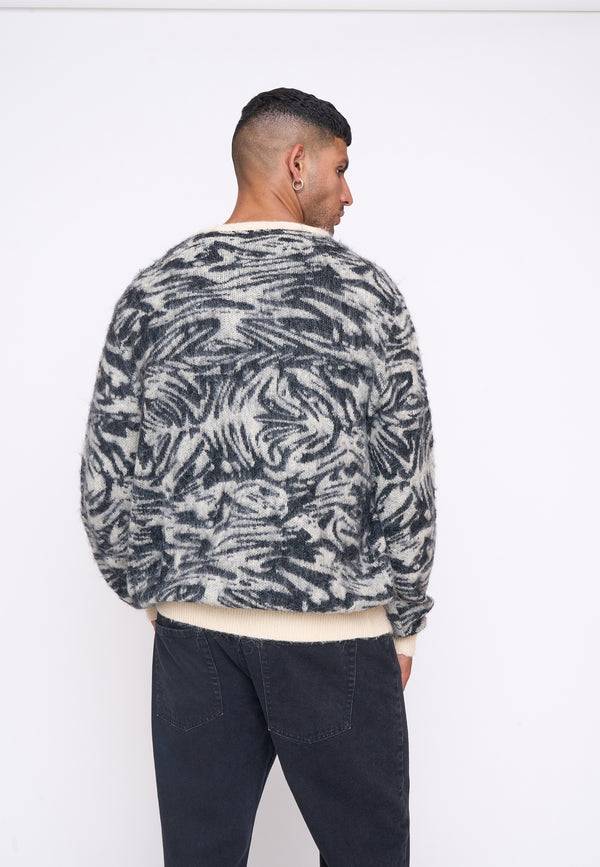 Multiply Spparel Knit Cardigan CONCRETE White Swan Blitzverkäufe