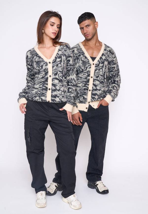 Multiply Spparel Knit Cardigan CONCRETE White Swan Blitzverkäufe
