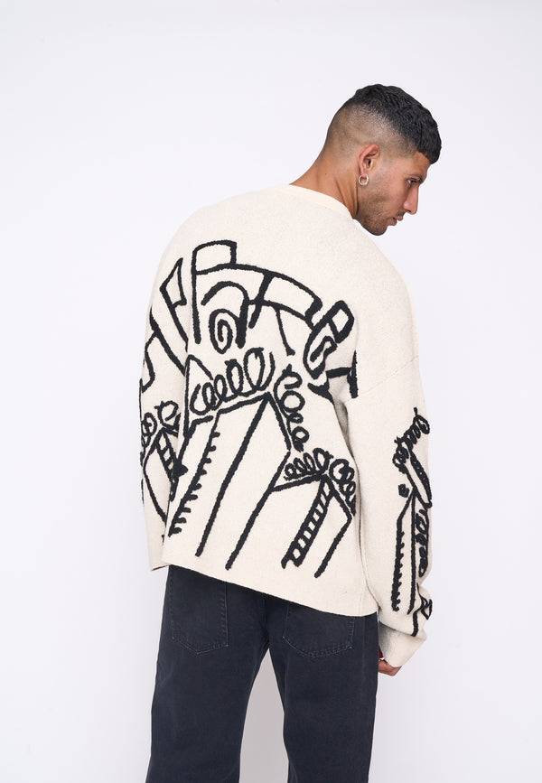 Multiply Spparel Oversize Knit Sweater DOWNTOWN White Swan Saisonschlussverkauf