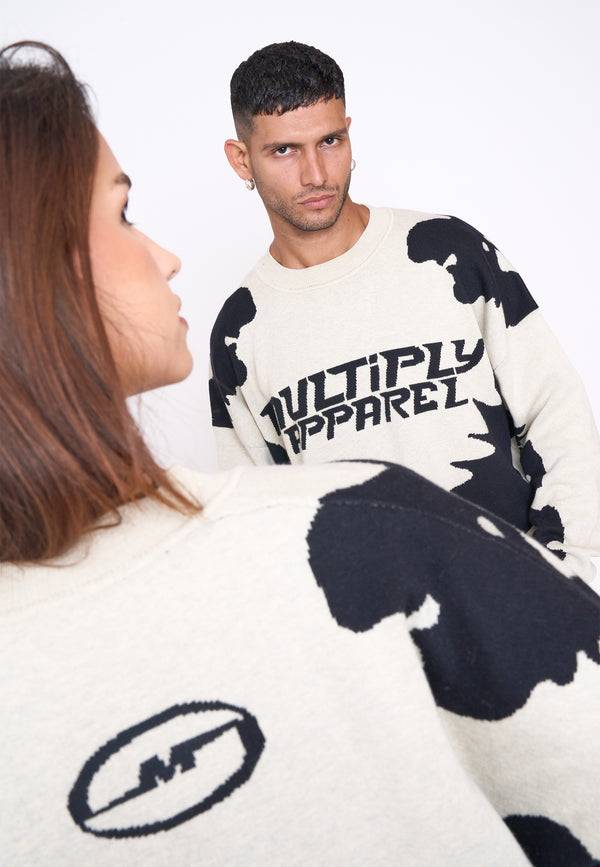 Multiply Spparel Oversize Knit Sweater URBAN White Swan Black Black Friday