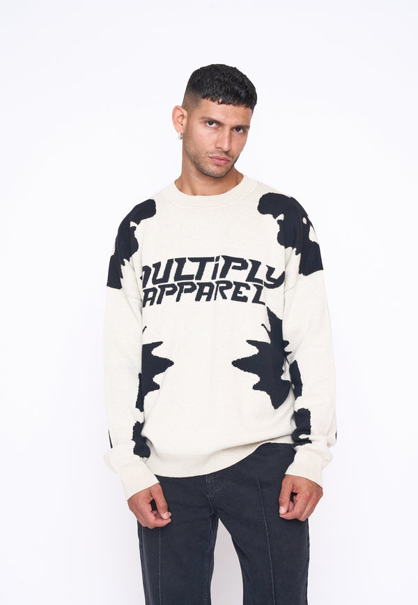 Multiply Spparel Oversize Knit Sweater URBAN White Swan Black Black Friday