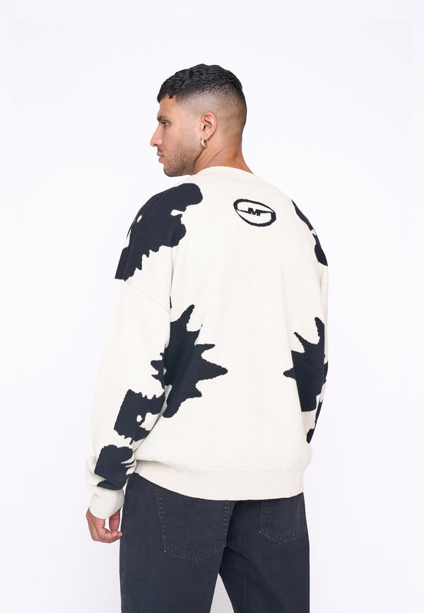 Multiply Spparel Oversize Knit Sweater URBAN White Swan Black Black Friday