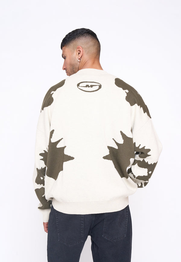 Multiply Spparel Oversize Knit Sweater URBAN White Swan Green Cyber Monday