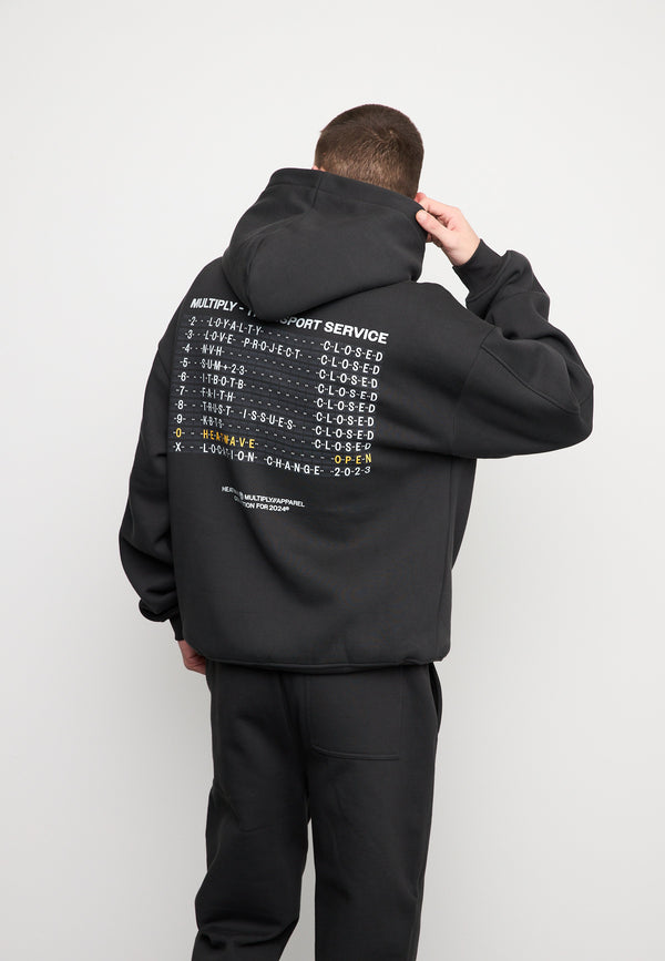 Multiply Spparel Oversize Hoodie BOARDING Black Soda Washed Valentinstagsangebot