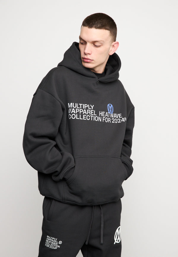 Multiply Spparel Oversize Hoodie APPAREL HEAT Black Soda Washed Jubiläumsangebot