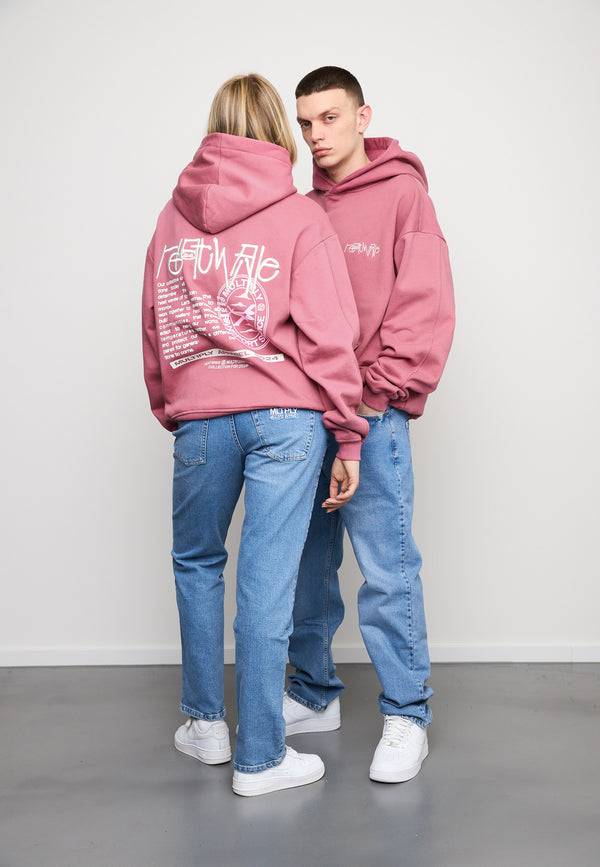 Multiply Spparel Oversize Hoodie OVERHEATING Rose Wine Lagerräumung