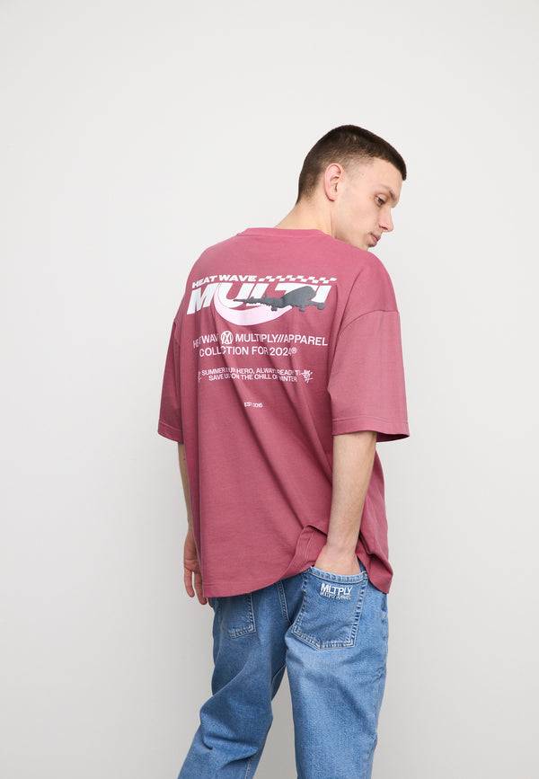 Multiply Spparel Oversize T-Shirt TAKE OFF Rose Wine Neueste Mode