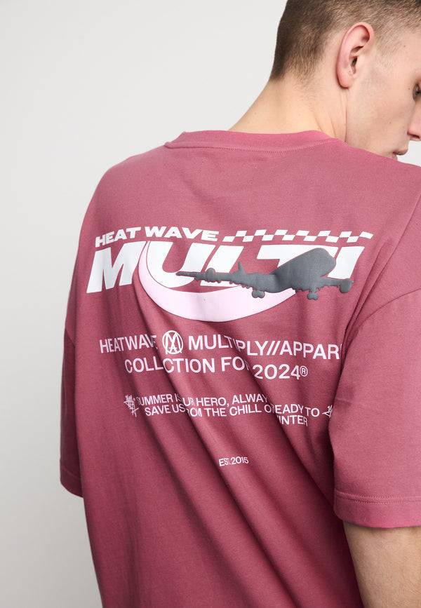 Multiply Spparel Oversize T-Shirt TAKE OFF Rose Wine Neueste Mode