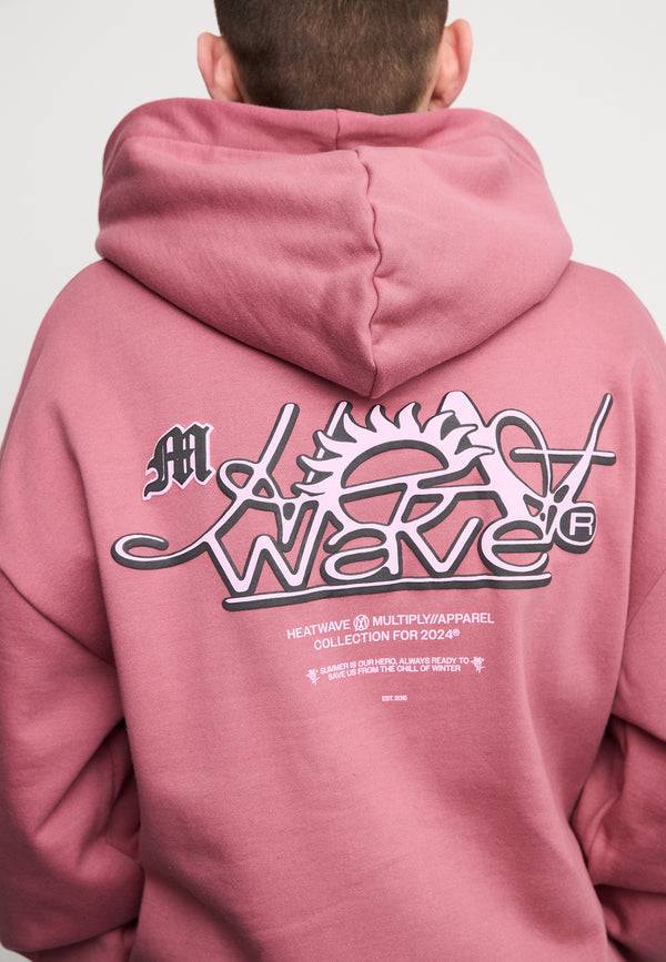 Multiply Spparel Oversize Zip Hoodie SUNNY SIDE Rose Wine Bestseller