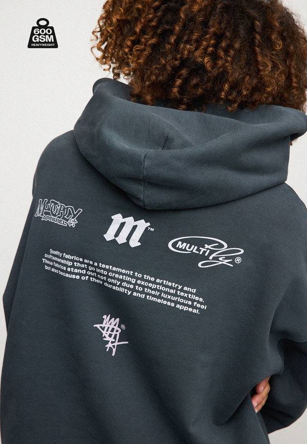 Multiply Spparel Oversize Hoodie WEIGHTY Black Soda Tiefpreis