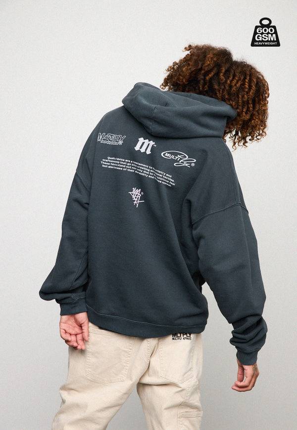 Multiply Spparel Oversize Hoodie WEIGHTY Black Soda Tiefpreis