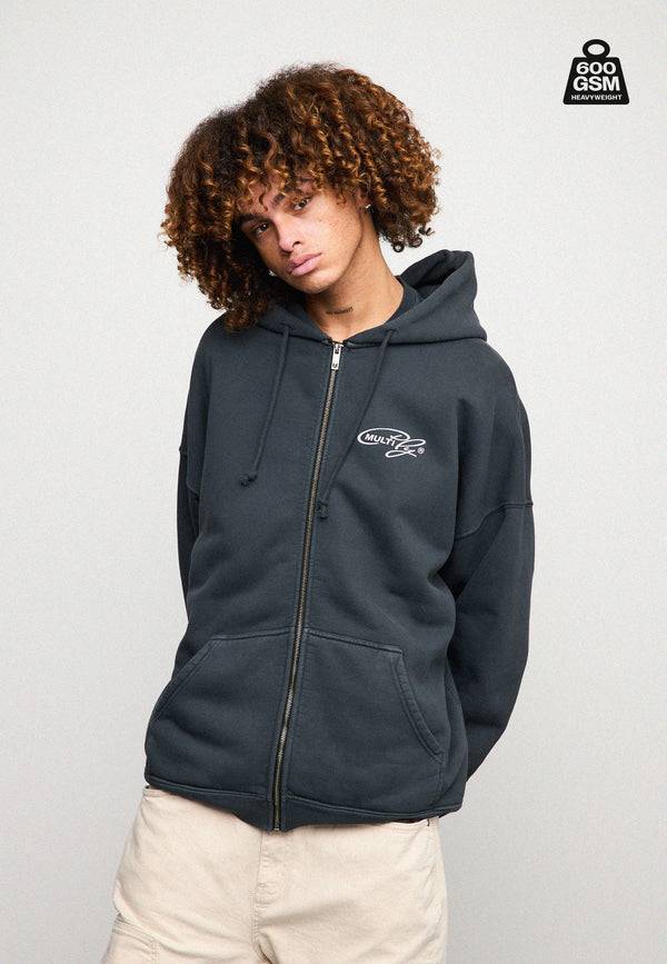Multiply Spparel Oversize Zip Hoodie WEIGHTY Black Soda Super Sparpreis