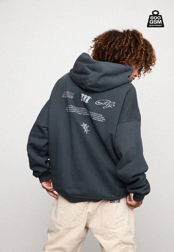 Multiply Spparel Oversize Zip Hoodie WEIGHTY Black Soda Super Sparpreis