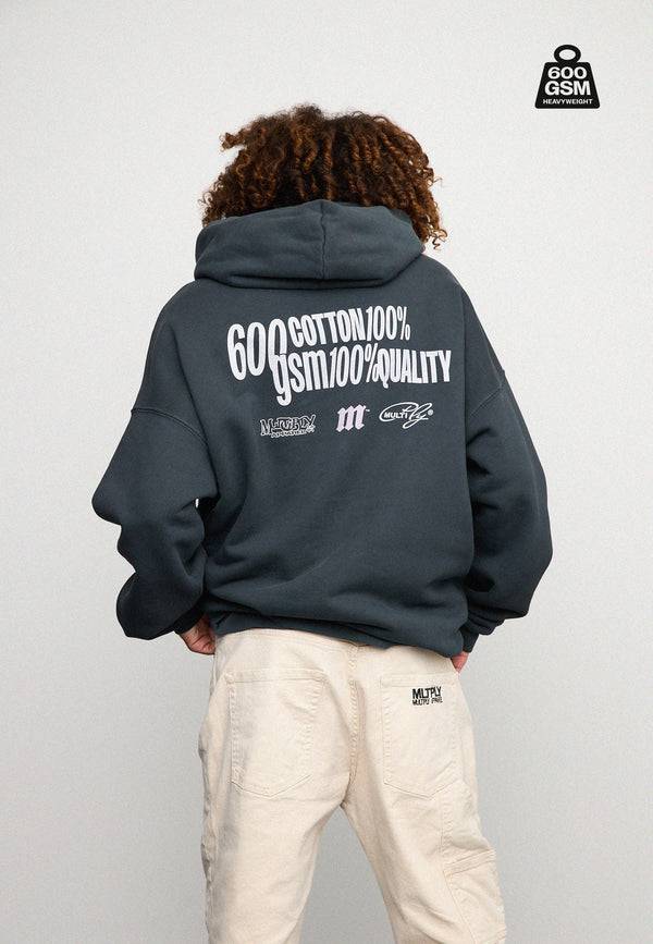 Multiply Spparel Oversize Hoodie HEAVY Black Soda Kostenlose Rückgabe