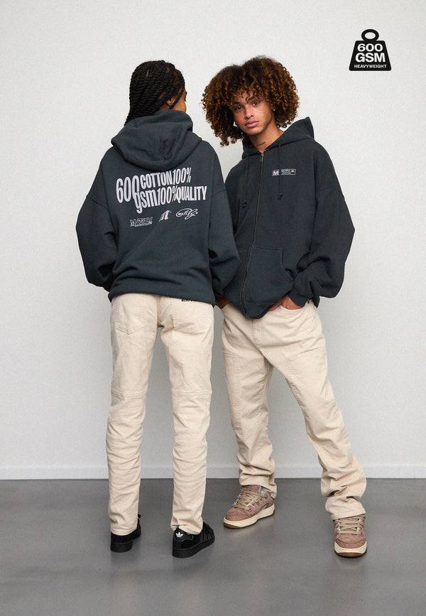 Multiply Spparel Oversize Zip Hoodie HEAVY Black Soda Begrenzte Freigabe