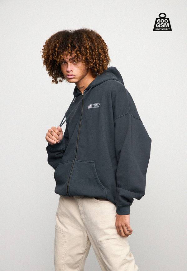 Multiply Spparel Oversize Zip Hoodie HEAVY Black Soda Begrenzte Freigabe