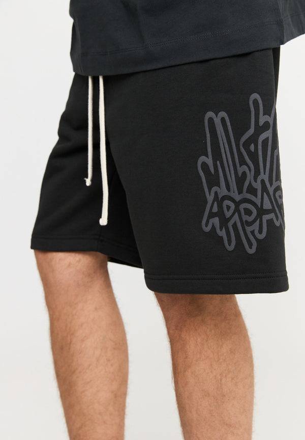 Multiply Spparel Shorts ANXIETY Black Soda Washed 50% Rabatt mit kostenlosem Versand