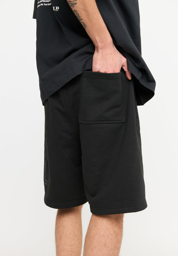 Multiply Spparel Shorts ANXIETY Black Soda Washed 50% Rabatt mit kostenlosem Versand