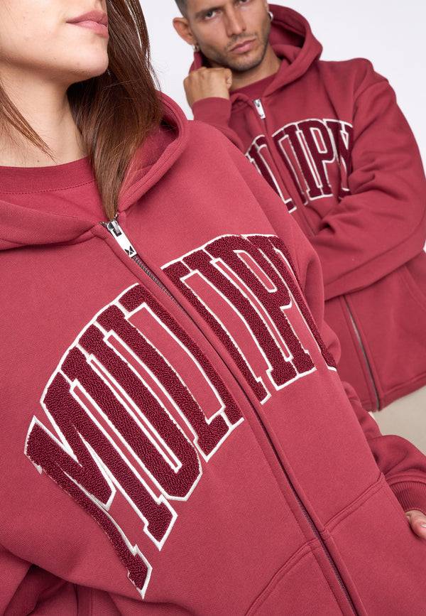 Multiply Spparel Oversize Zip Hoodie MAJOR Ruby Wine Speichern exportieren