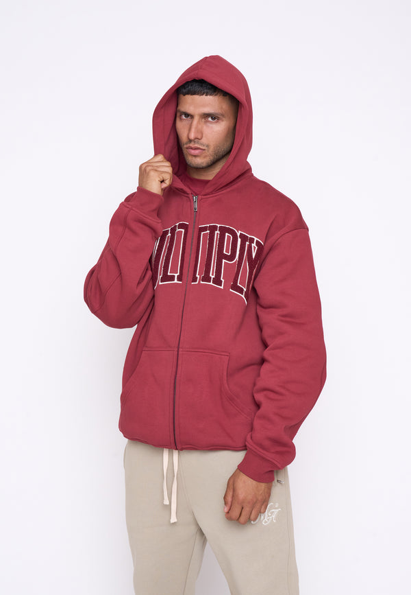 Multiply Spparel Oversize Zip Hoodie MAJOR Ruby Wine Speichern exportieren