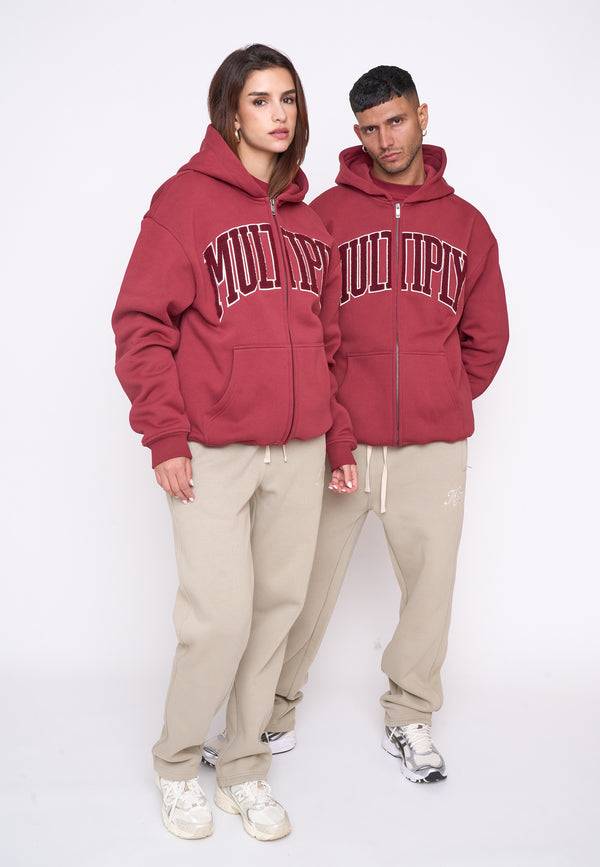 Multiply Spparel Oversize Zip Hoodie MAJOR Ruby Wine Speichern exportieren