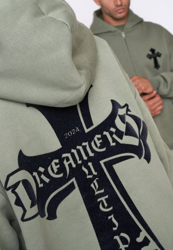 Multiply Spparel Oversize Zip Hoodie CAVALRY Four Leaf Clover Im Verkauf