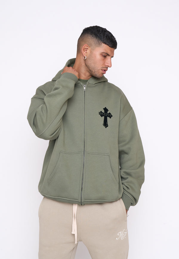 Multiply Spparel Oversize Zip Hoodie CAVALRY Four Leaf Clover Im Verkauf