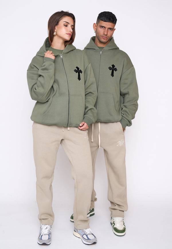 Multiply Spparel Oversize Zip Hoodie CAVALRY Four Leaf Clover Im Verkauf