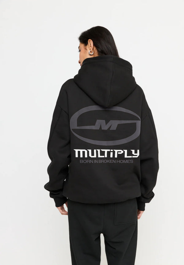 Multiply Spparel Oversize Hoodie BROKEN IDENTITY Black Soda Washed Auslauf