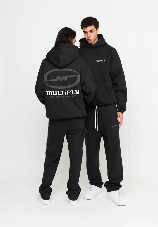 Multiply Spparel Oversize Hoodie BROKEN IDENTITY Black Soda Washed Auslauf