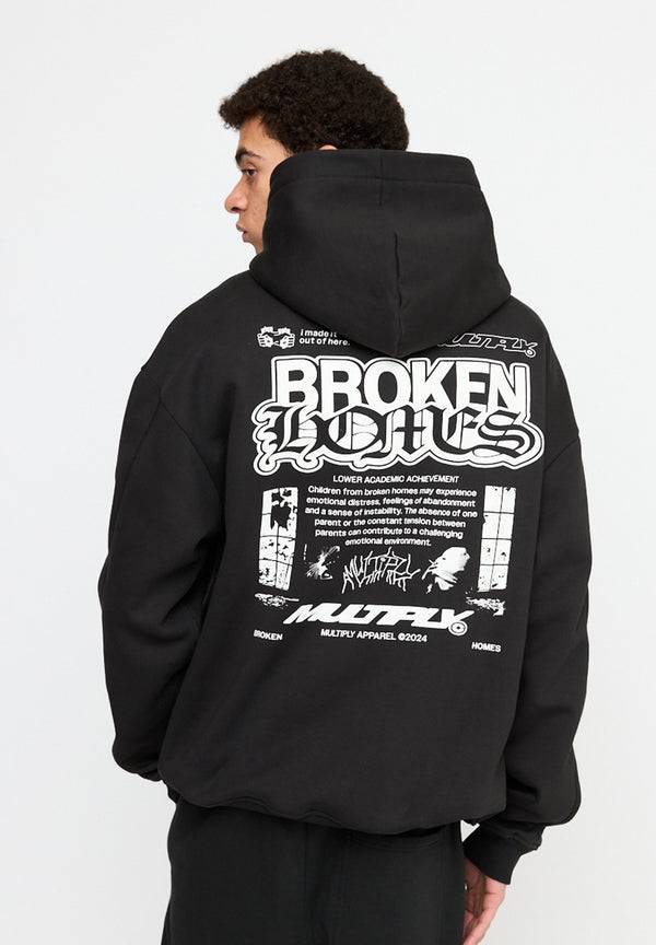 Multiply Spparel Oversize Hoodie DIVORCE Black Soda Washed im Angebot
