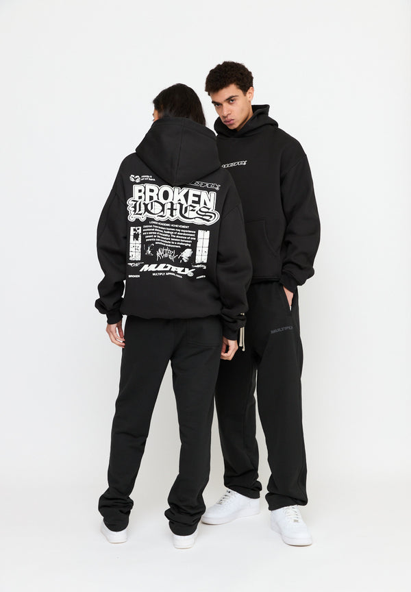 Multiply Spparel Oversize Hoodie DIVORCE Black Soda Washed im Angebot