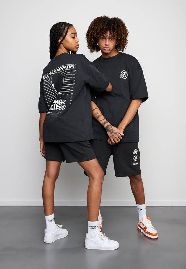 Multiply Spparel Oversize T-Shirt CALUMNY Black Soda Washed Fabrikverkauf