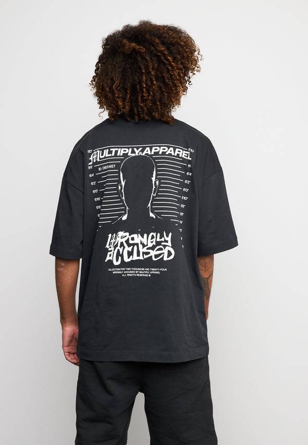 Multiply Spparel Oversize T-Shirt CALUMNY Black Soda Washed Fabrikverkauf