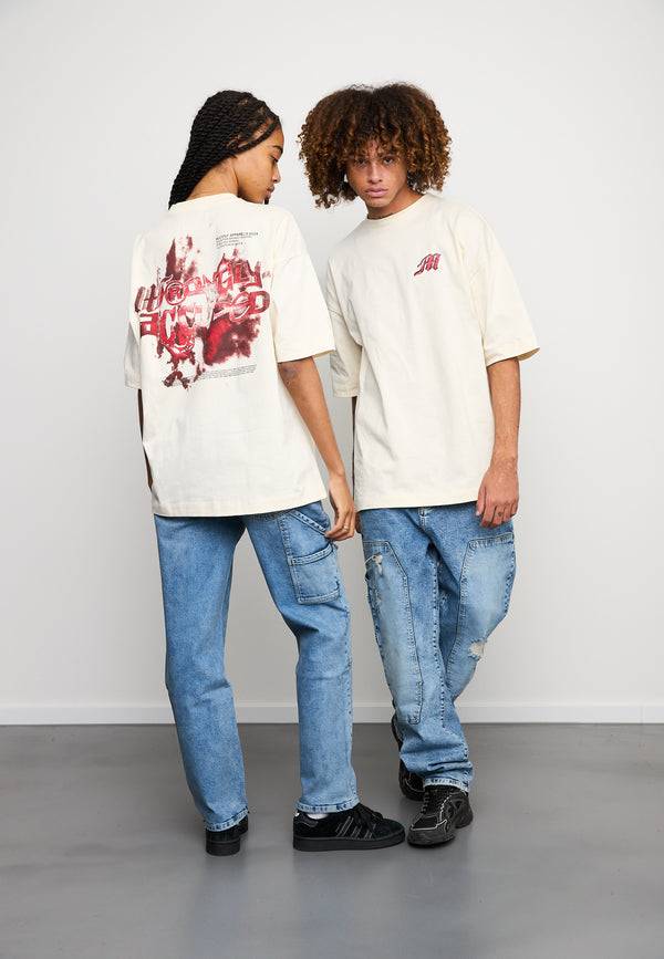 Multiply Spparel Oversize T-Shirt LIBEL Egret Meist gekauft