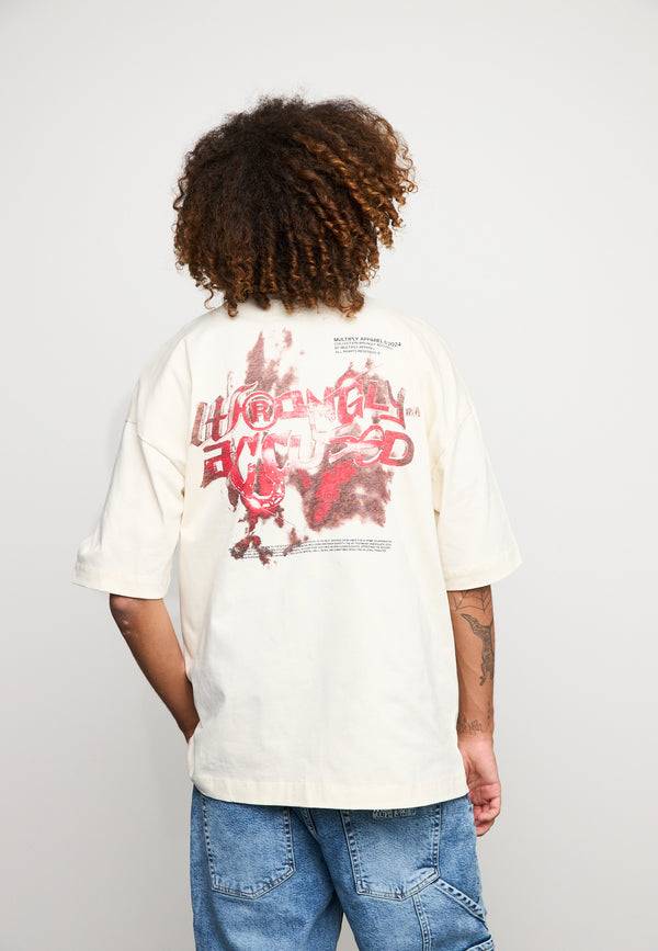 Multiply Spparel Oversize T-Shirt LIBEL Egret Meist gekauft