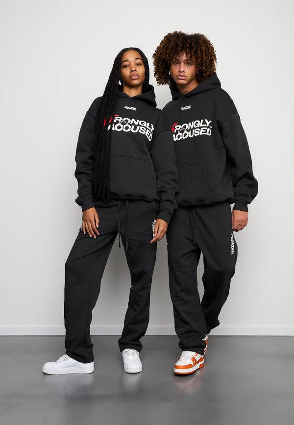 Multiply Spparel Oversize Hoodie INJUSTICE Black Soda Washed Großer Ausverkauf