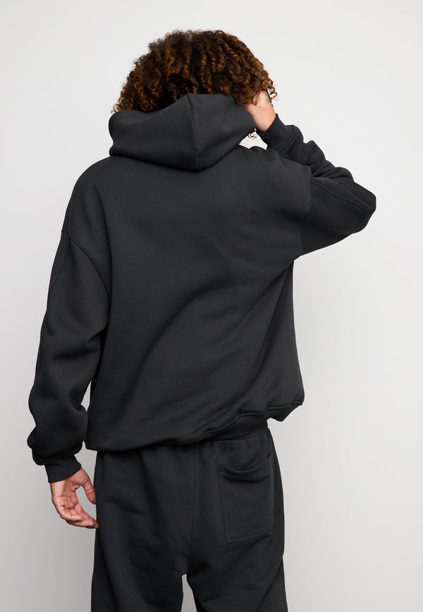 Multiply Spparel Oversize Hoodie INJUSTICE Black Soda Washed Großer Ausverkauf