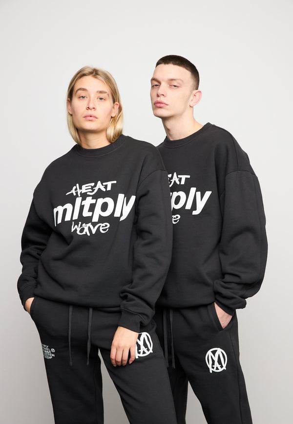 Multiply Spparel Oversize Sweatshirt MLTPLY WAVE Black Soda Washed Flash Sale