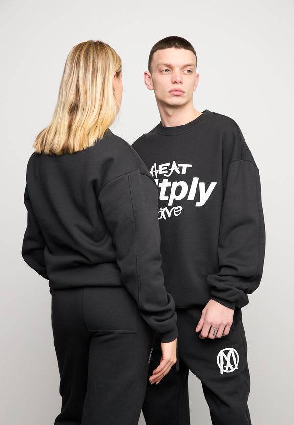 Multiply Spparel Oversize Sweatshirt MLTPLY WAVE Black Soda Washed Flash Sale