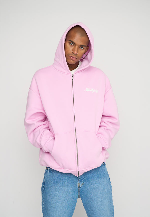 Multiply Spparel Oversize Zip Hoodie OTHER DAYS Pink Lavender Saisonschlussverkauf