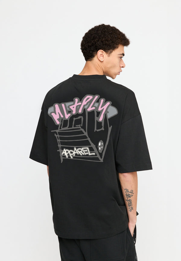 Multiply Spparel Oversize T-Shirt ISOLATION Black Soda Washed Valentinstagsangebot