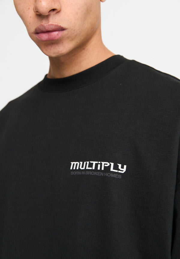 Multiply Spparel Oversize T-Shirt BROKEN IDENTITY Black Soda Washed Jubiläumsangebot
